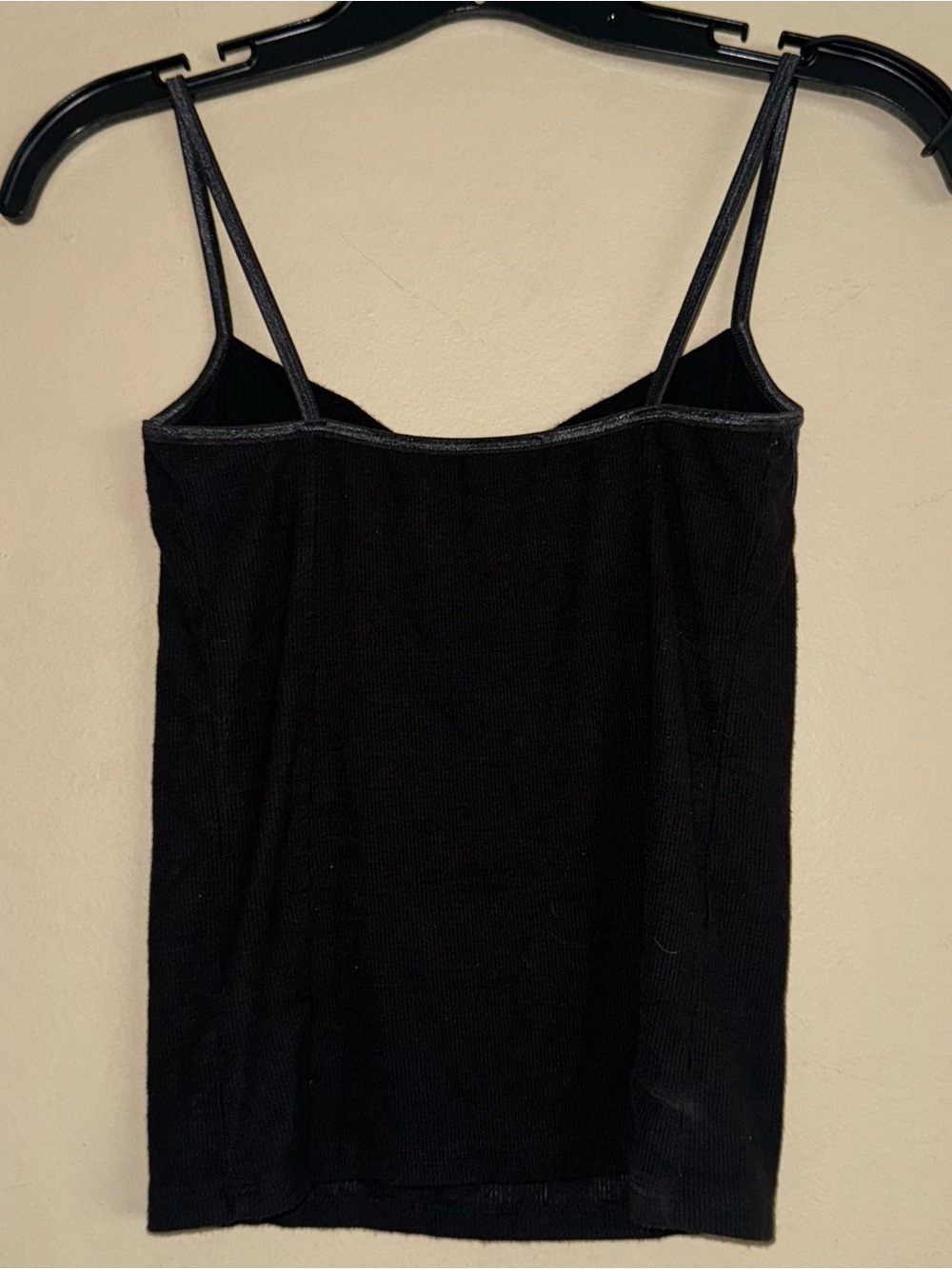Black Slim Ribbed Tank Top with Contrast Trim - Women - Picture 6 of 11